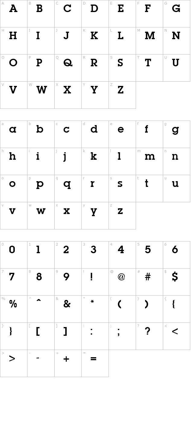 Lubalin Graph Demi Regular character map