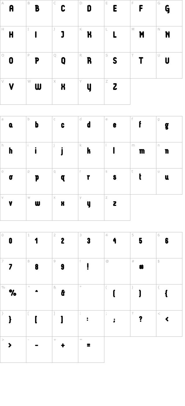 luco-sans character map