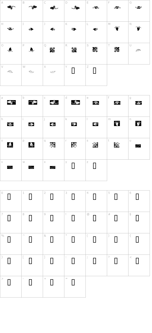 ludlowdingbats character map