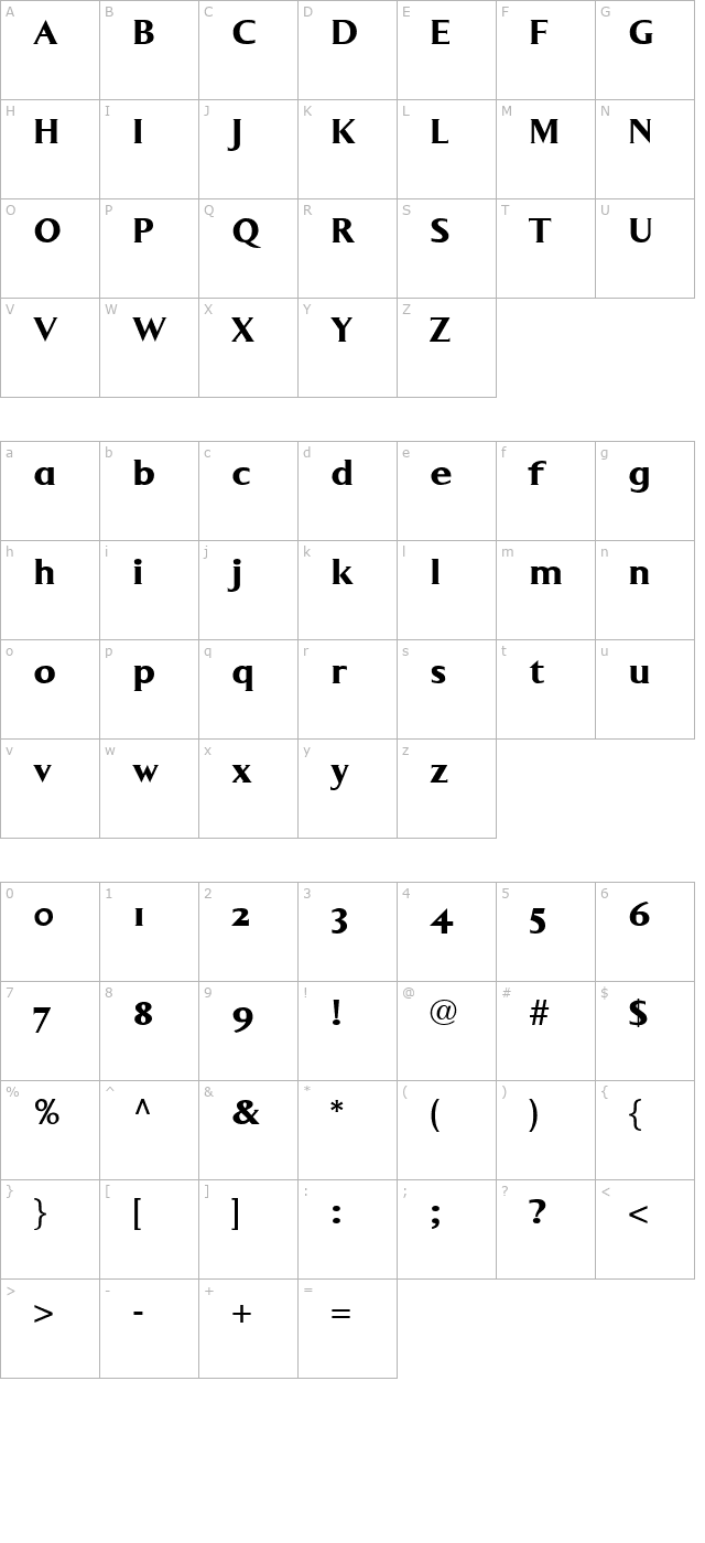 LuMarcLL Bold character map