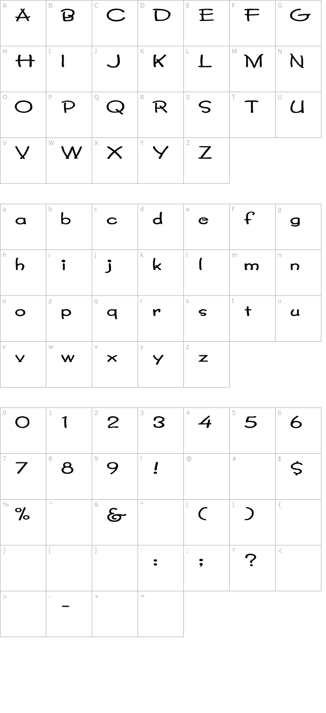 lumparsky-ex character map