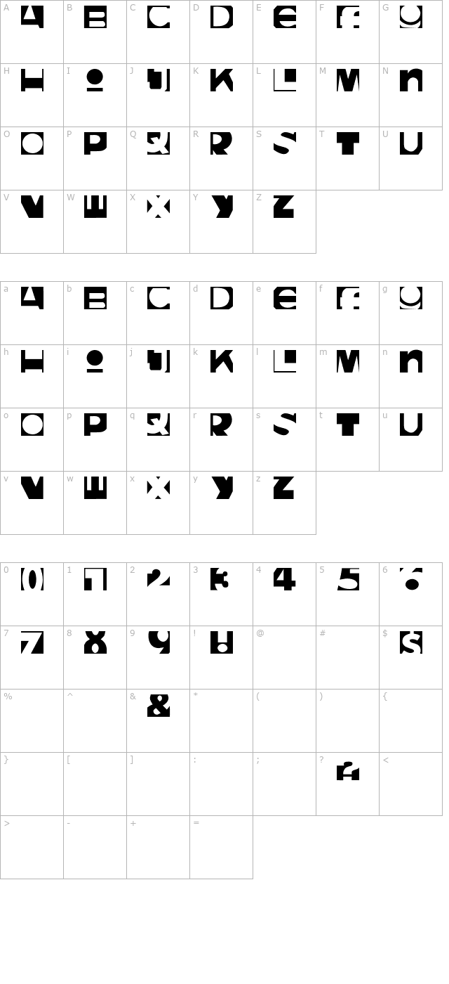 Lunchbox character map