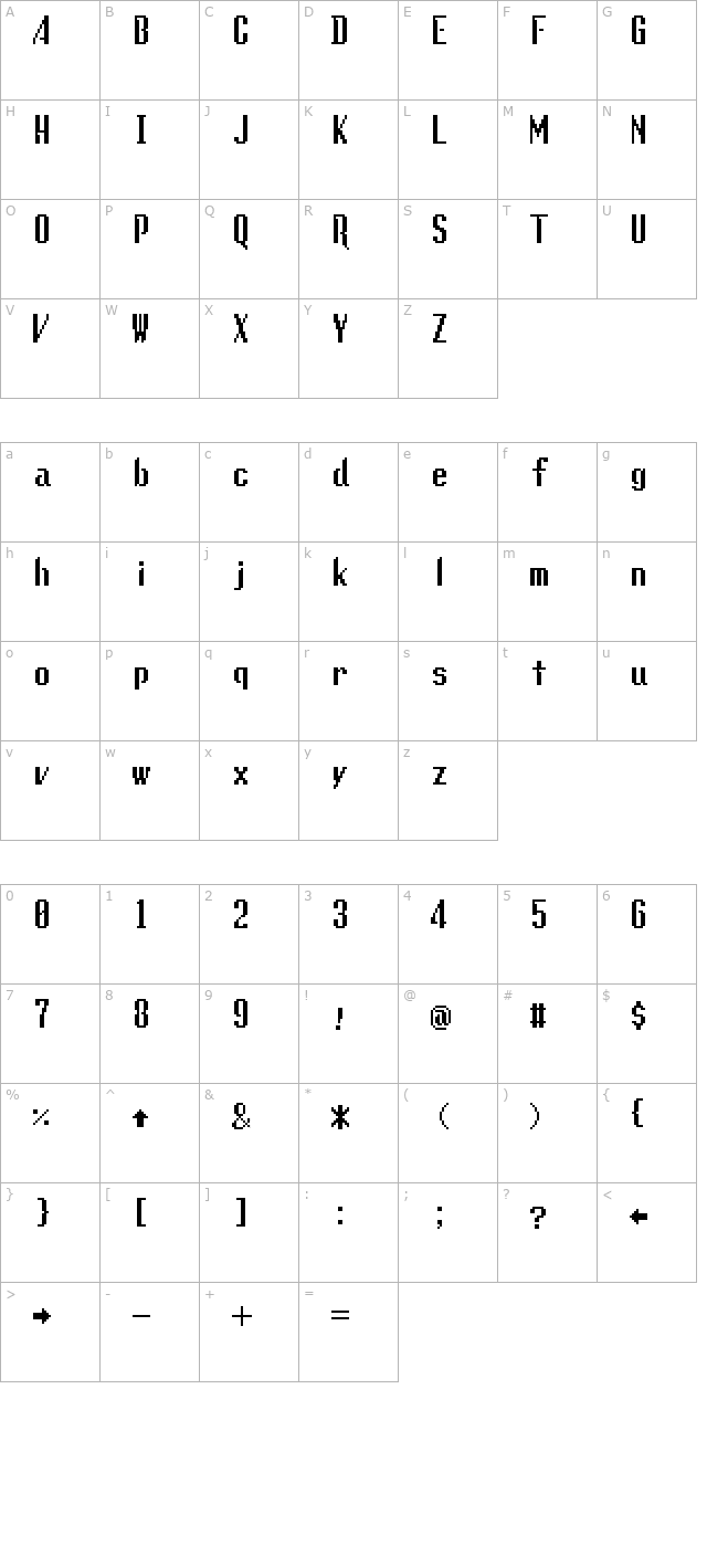 Lunchtime Doubly So character map