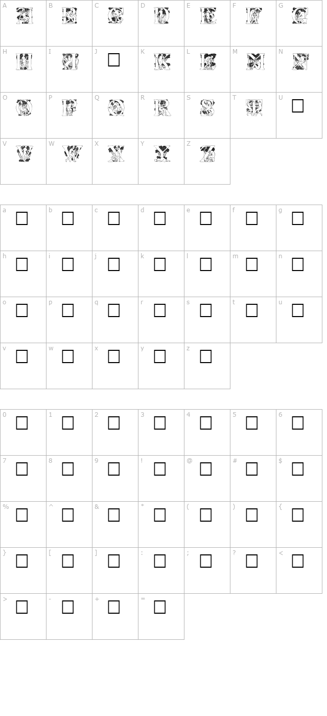 lurzing-initials character map