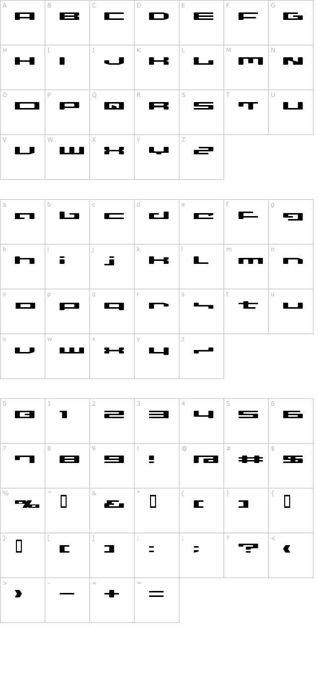 LVDC Disco02 character map