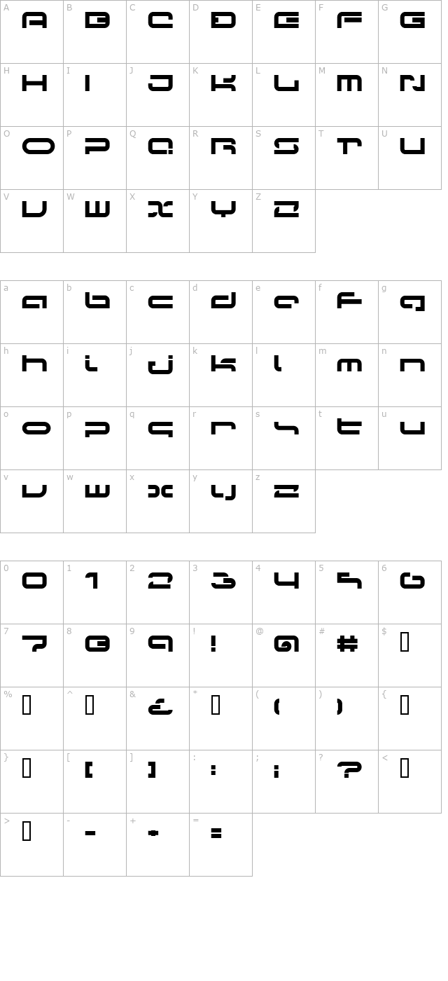 LVDC Papicon character map