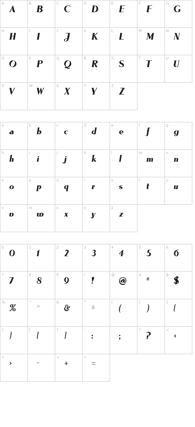 lyndseyinline-regular character map