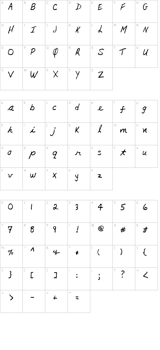 lynne-regular character map