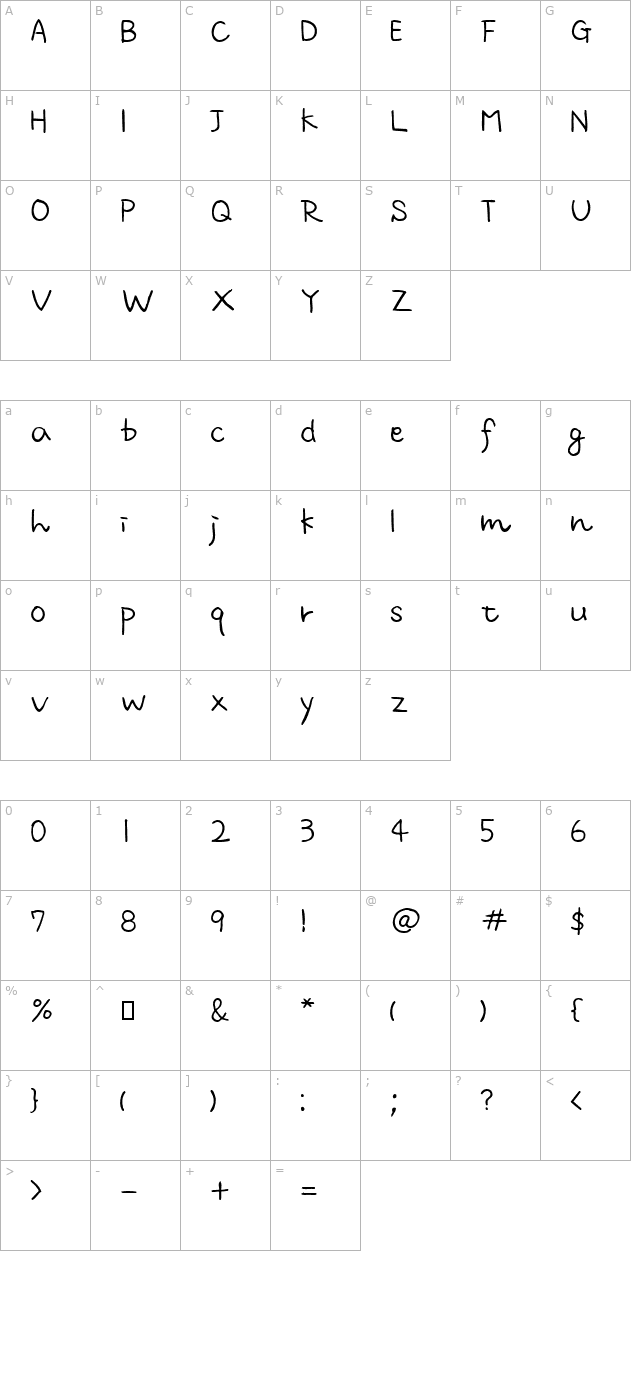 m-script-two character map