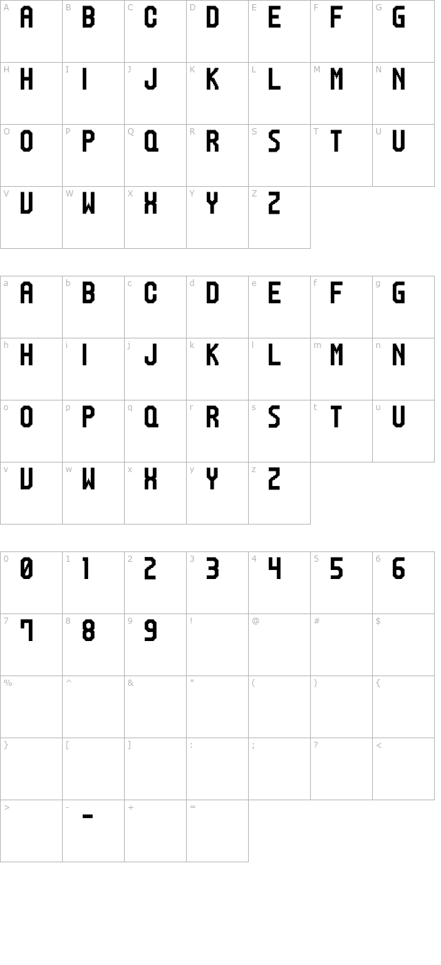 M20 SP-Ranker character map