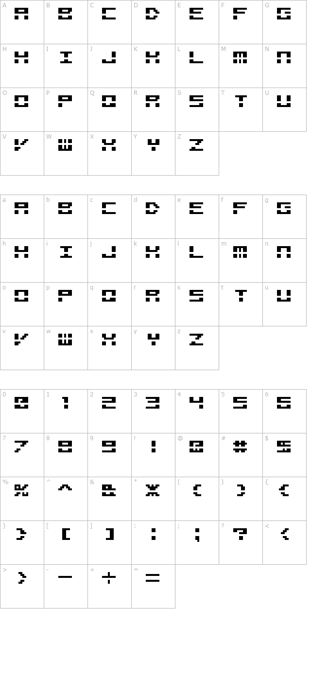 M40 Bitline character map