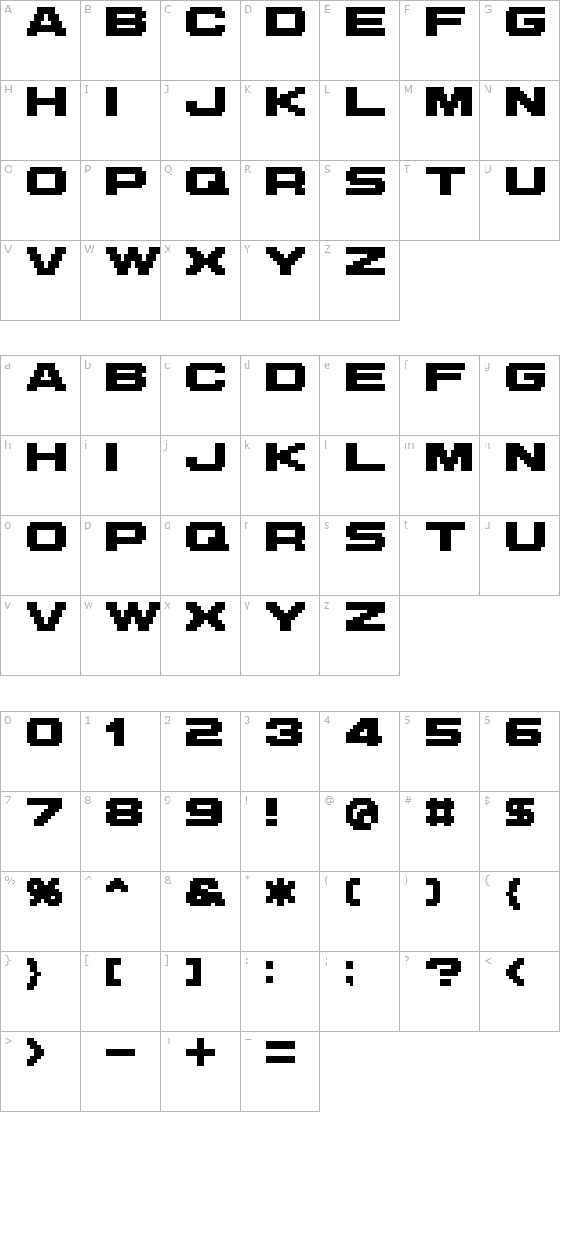 M42 Flight 721 character map