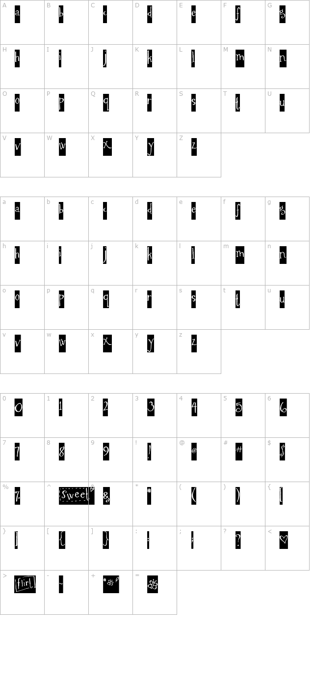 MA Flirty BLOCKED character map