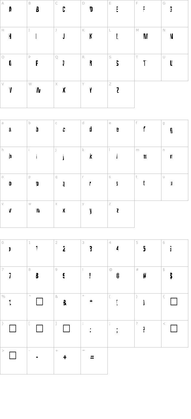 maceo-regular character map