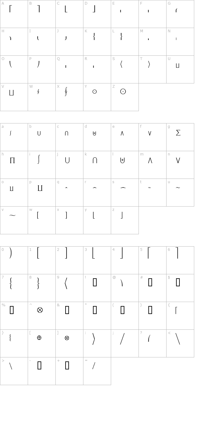 MachadoMathExtensionSSK character map