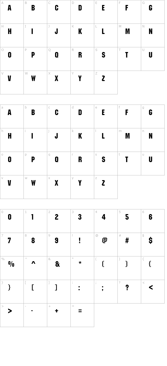 MachineItcDEE character map