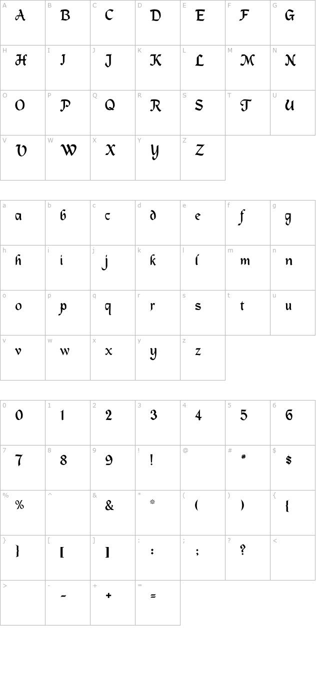 machumaine-normal character map