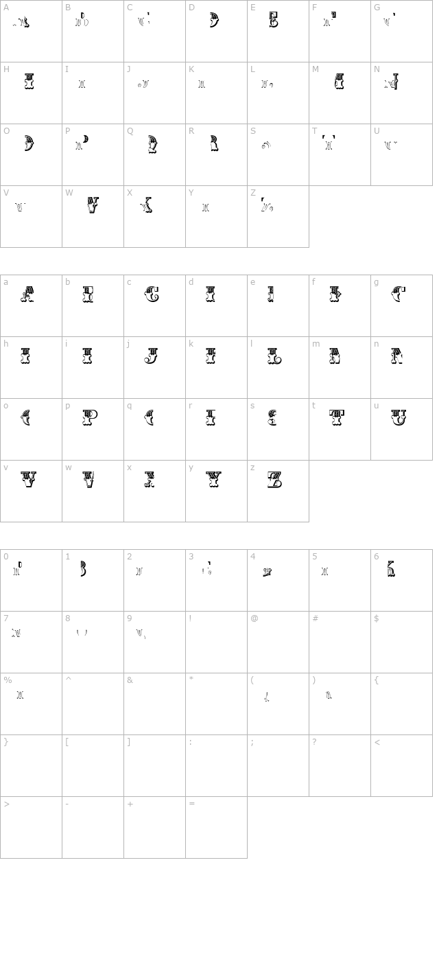 Madame Letters character map