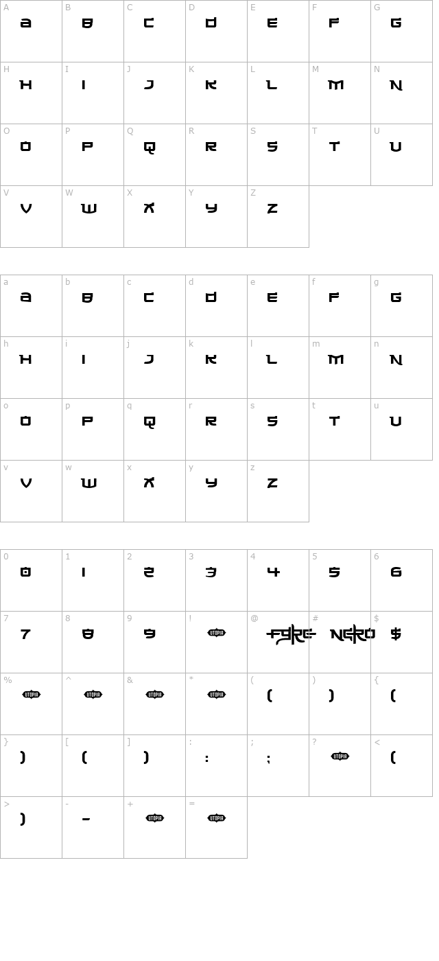 Made in China character map