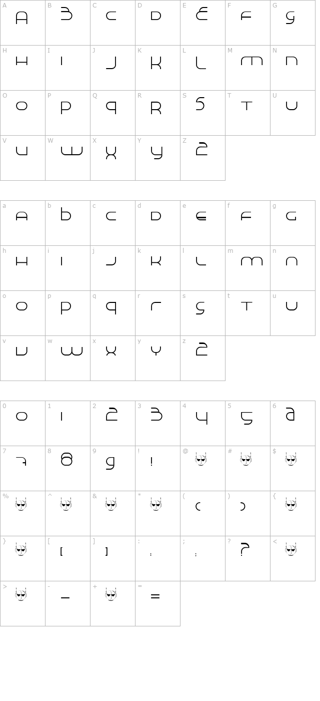 made-in-space character map