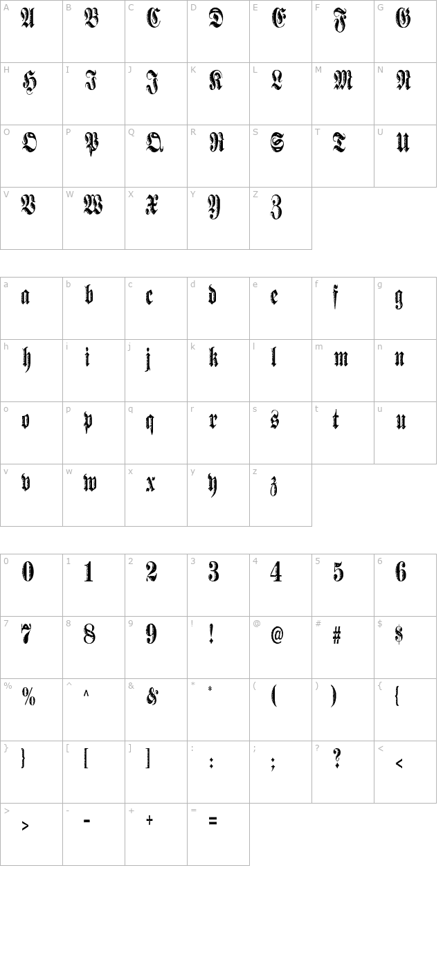 Made character map