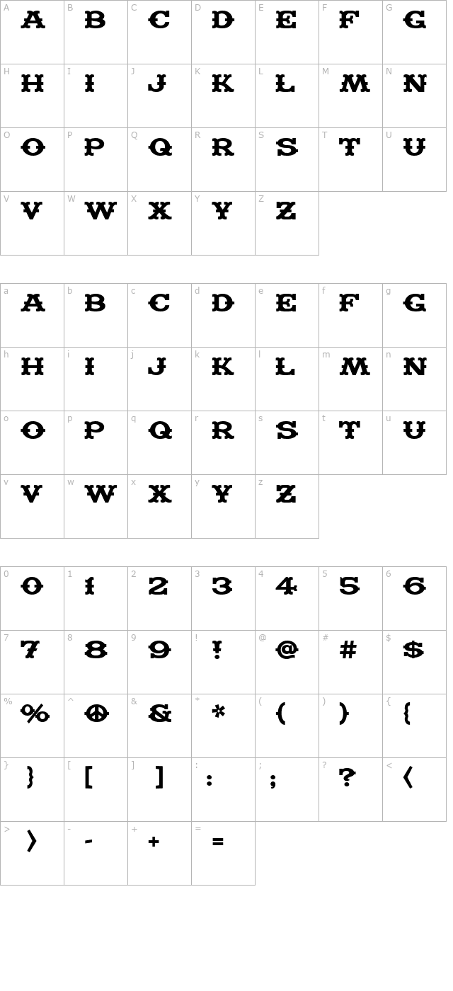 madfont-bars character map