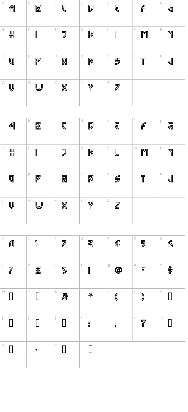 Madison Square character map