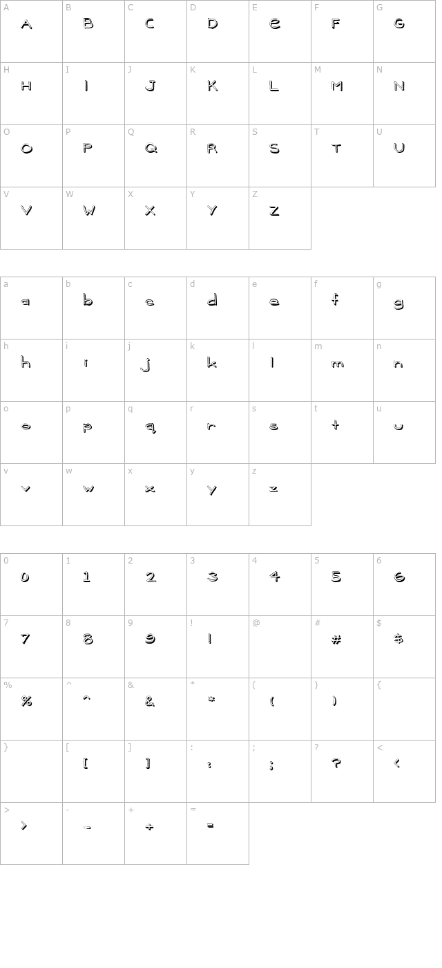 MadisonShadowed character map