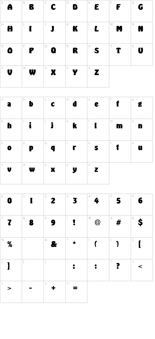 MaggieBecker-ExtraBold character map