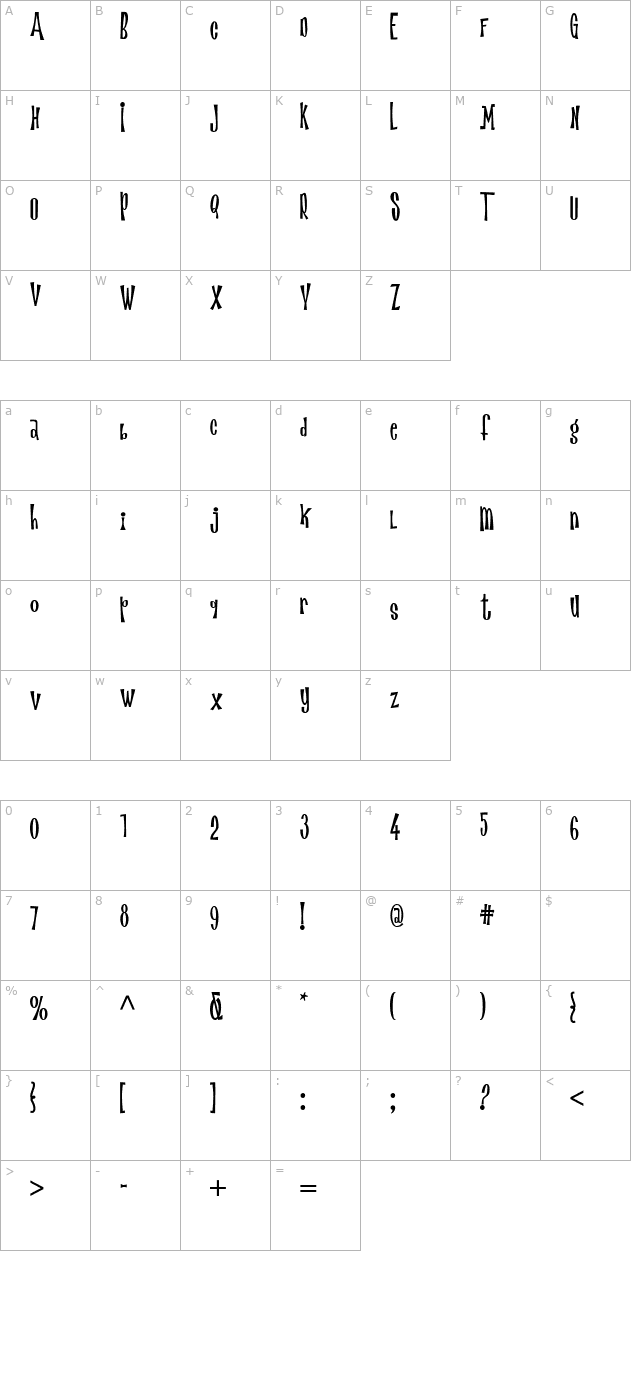 MagicTwangerNF character map