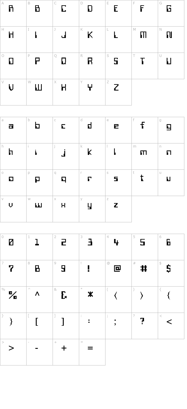 MagneticCardTwo Bold character map