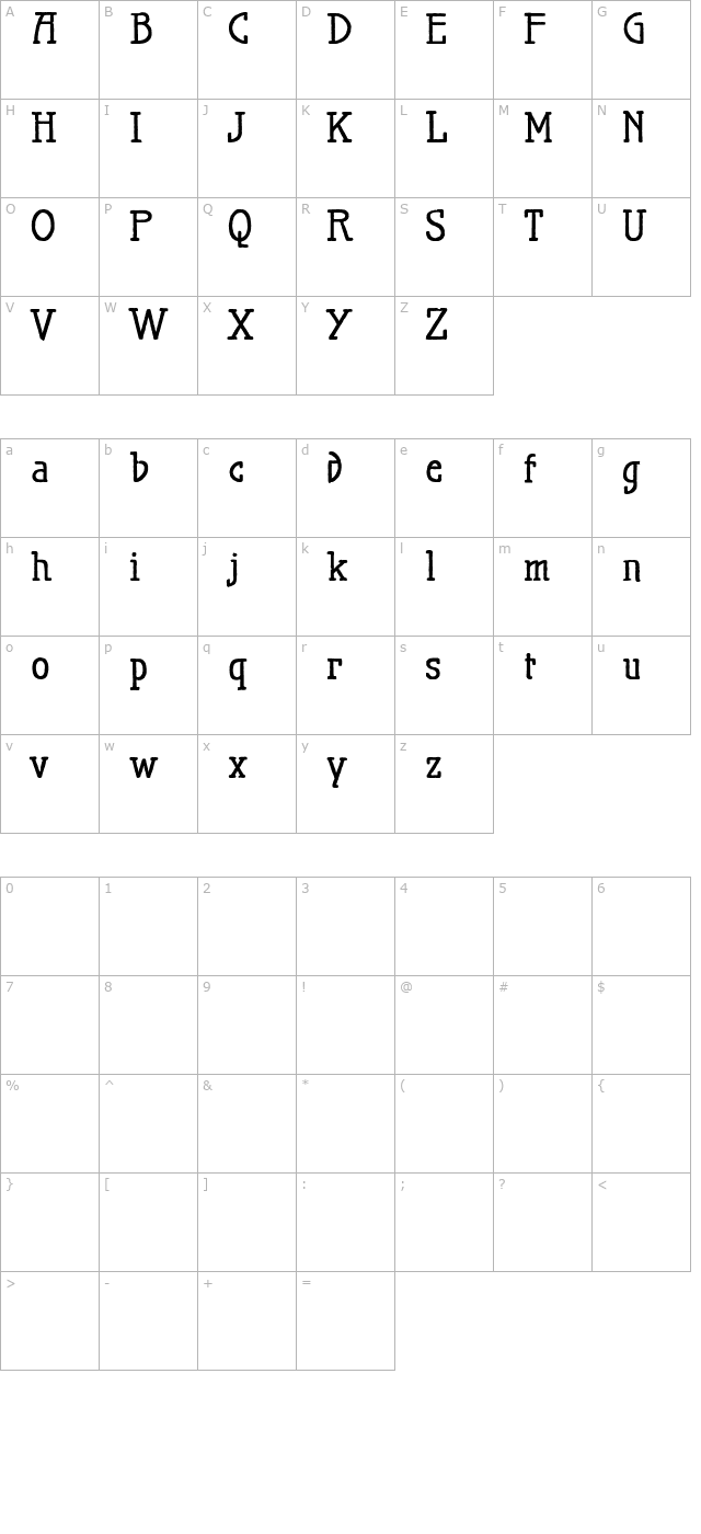 maiers-nr21-pro-bold character map