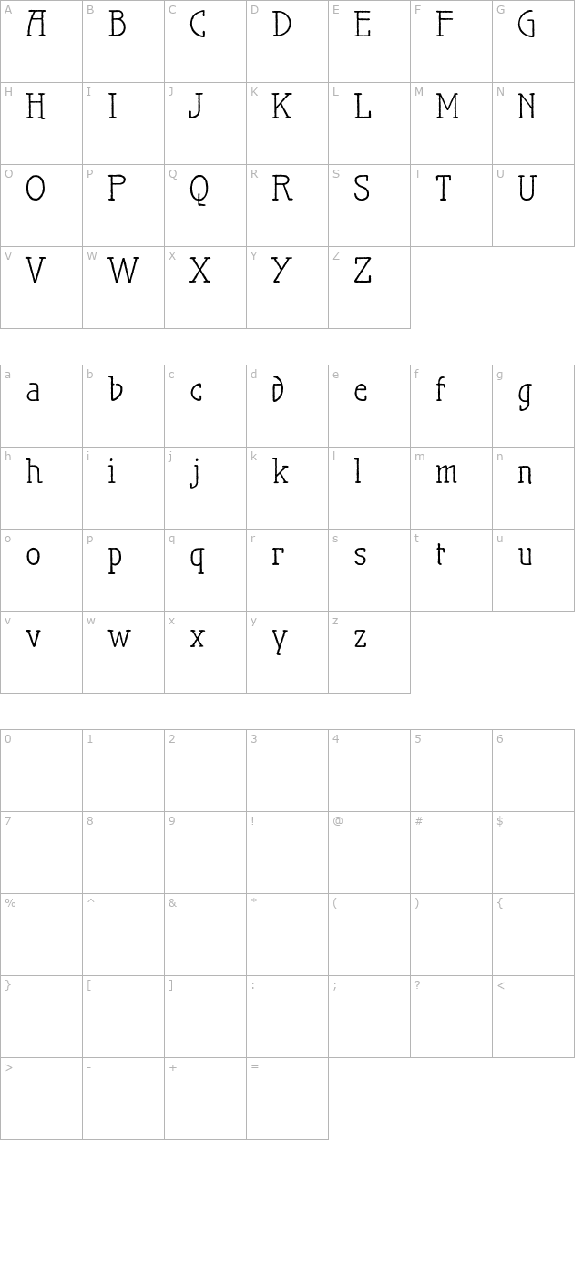 maiers-nr21-pro character map