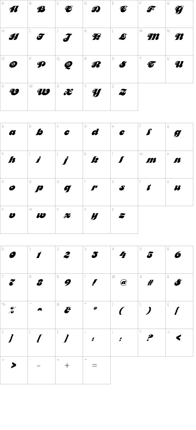 maitre-d-regular character map