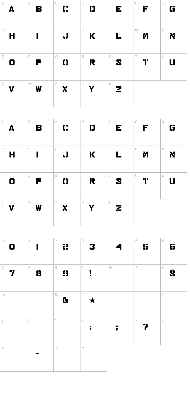 major-snafu character map