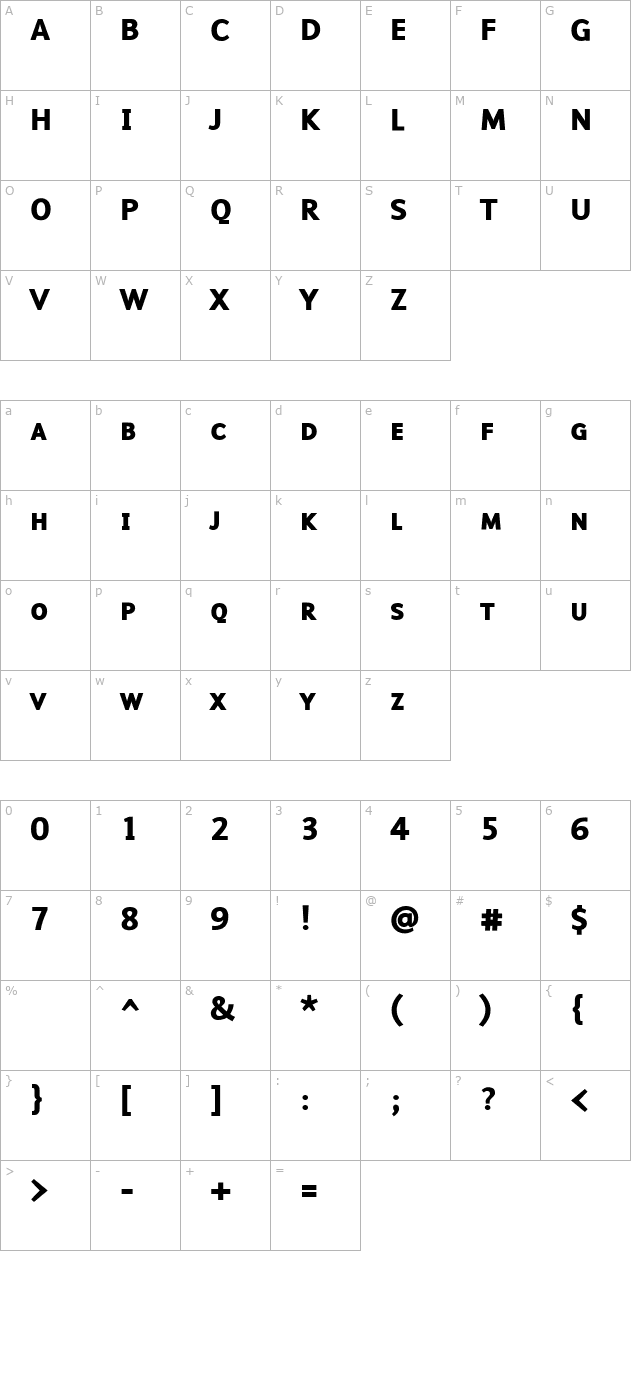 MalcomExpertBold character map