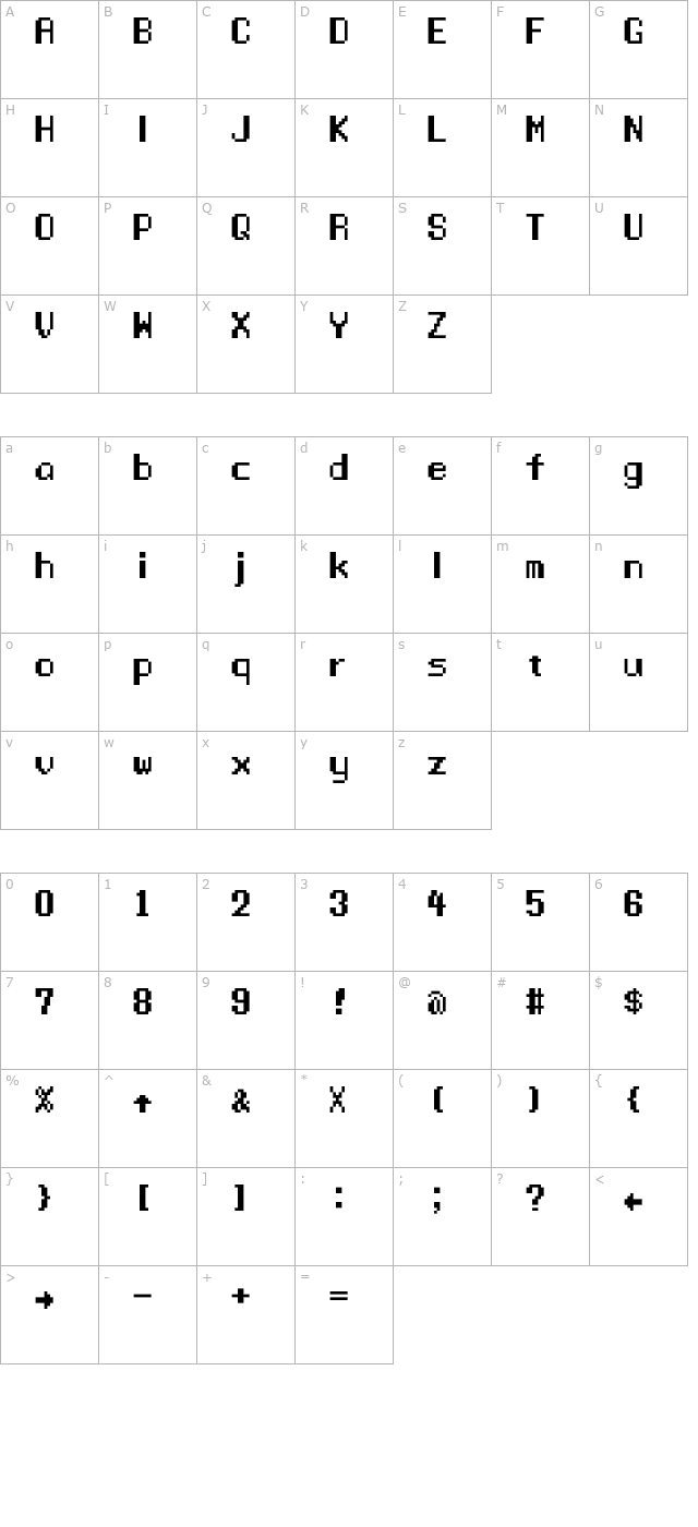 Manaspace character map