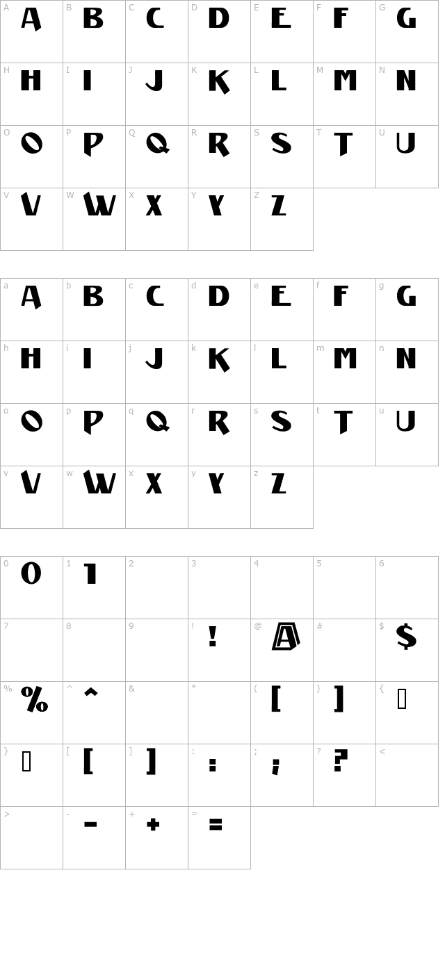 Manifest character map