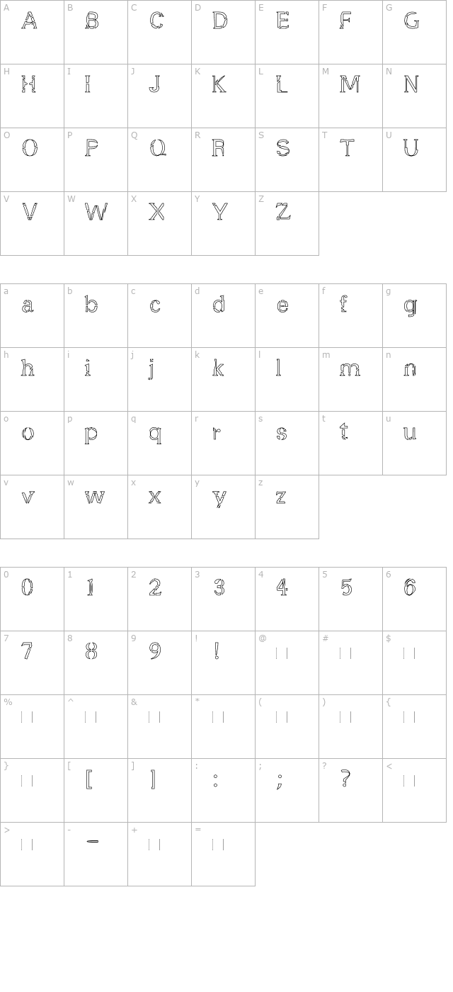 Manomessa-Bucata character map