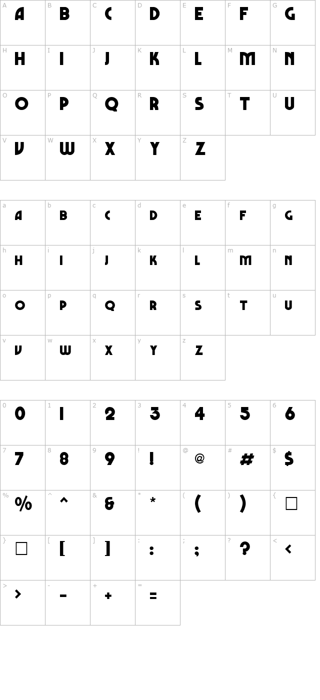 MARBOLD character map