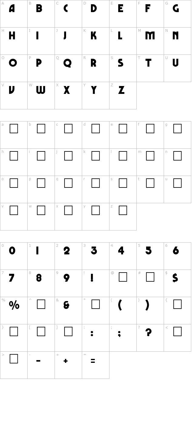 Marbolo character map