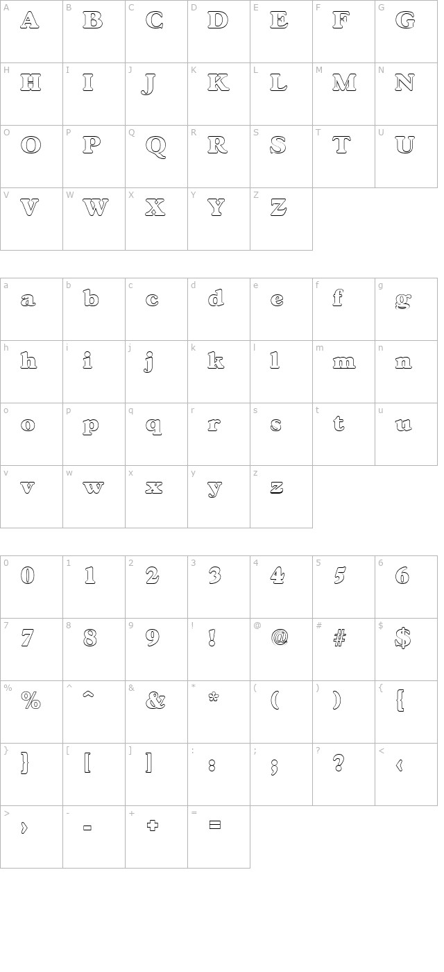 marcbeckeroutline-heavy-regular character map