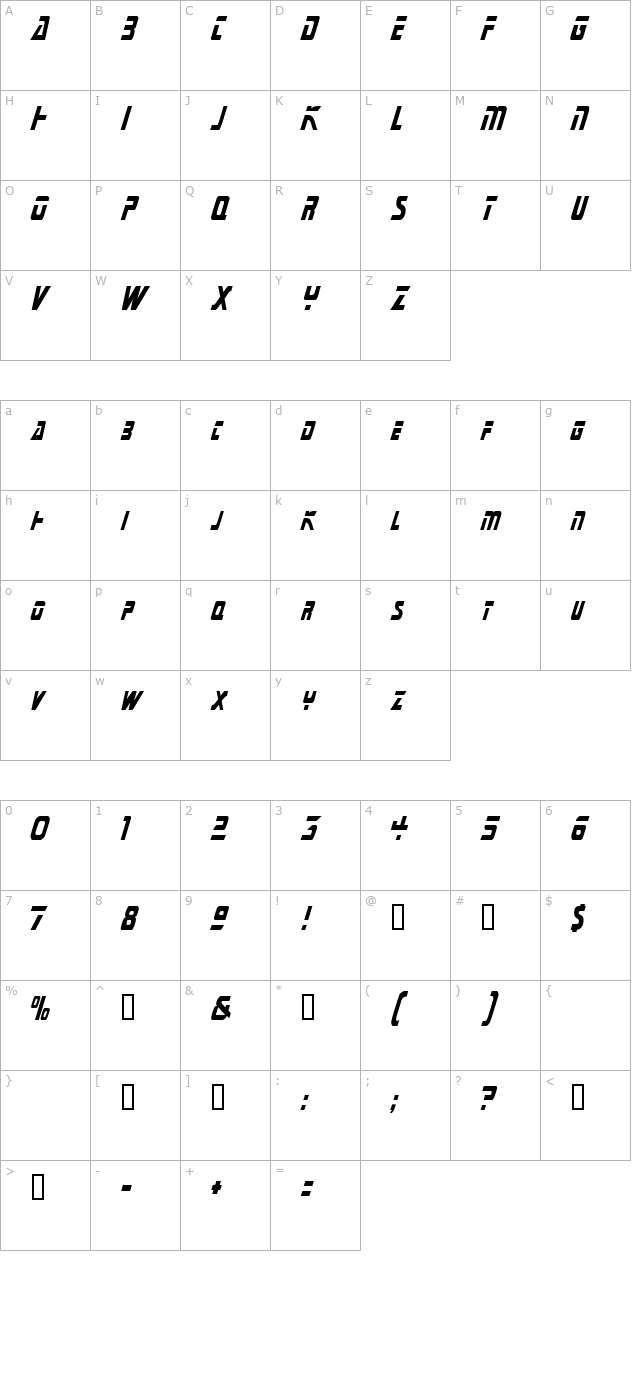 marinercondensed character map