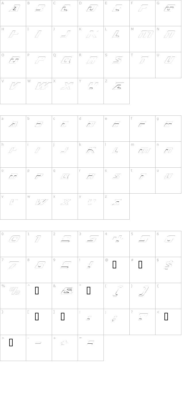 MarinerExtendedOutline character map