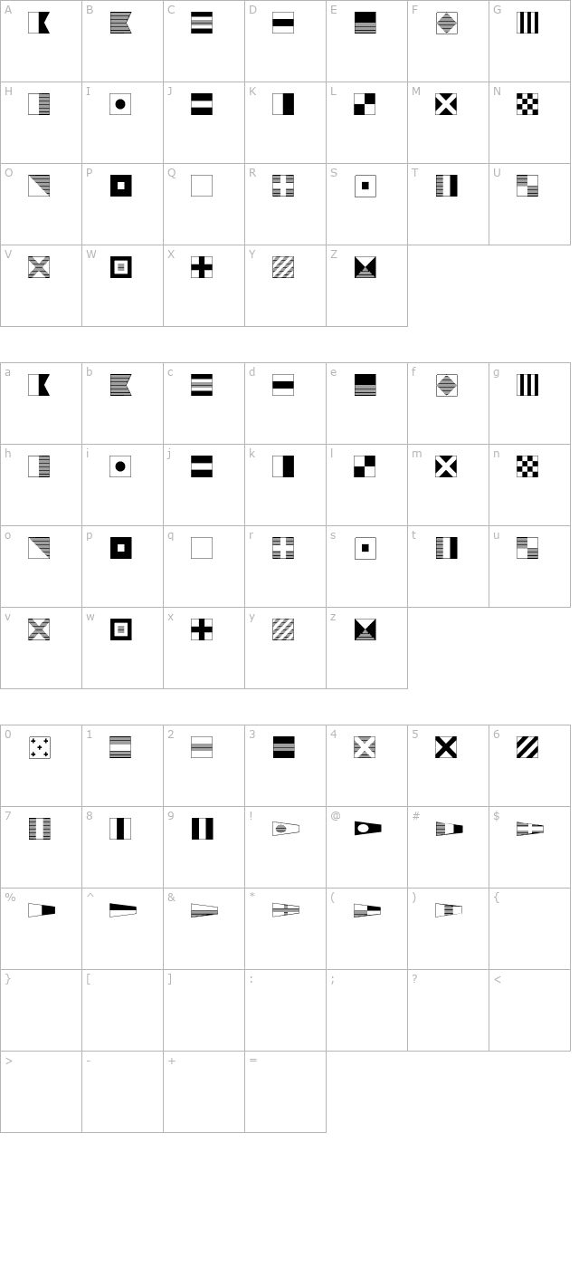 maritime-flags character map