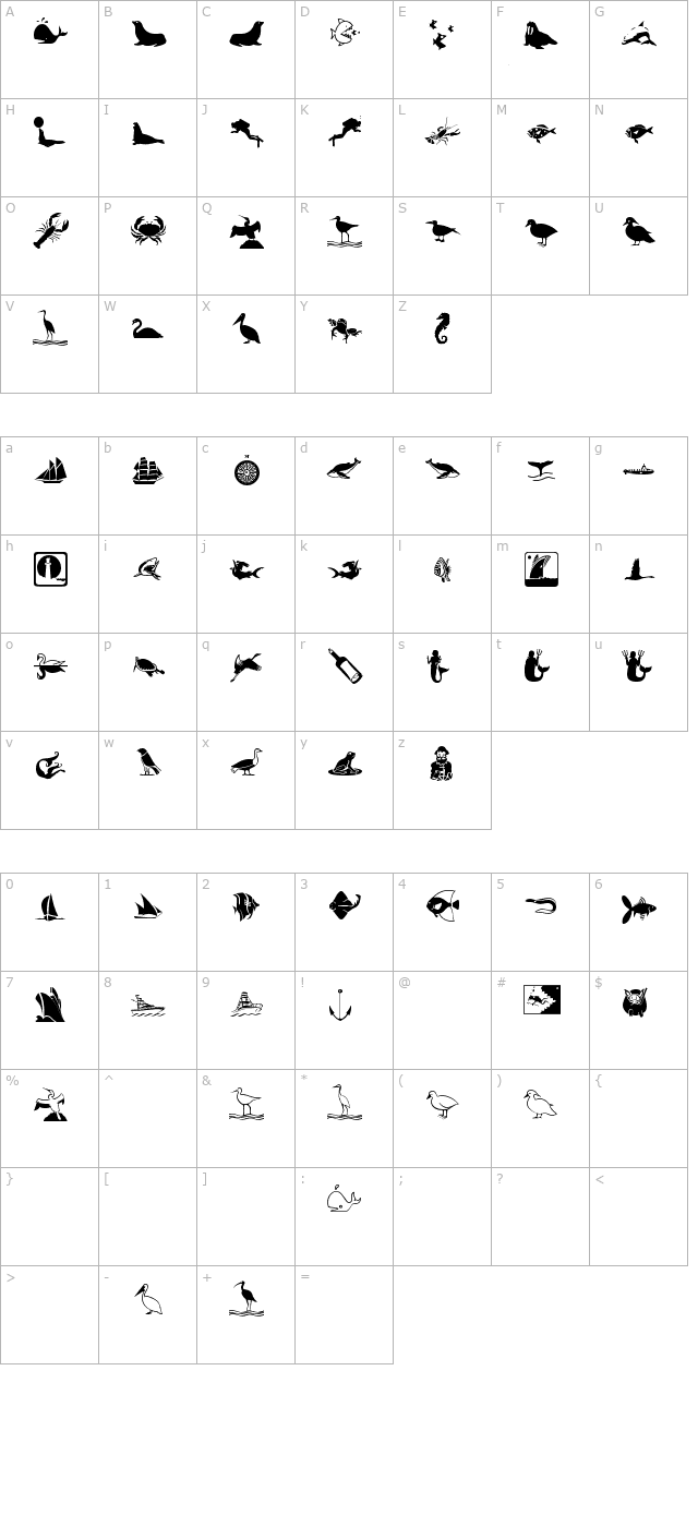 Maritime character map