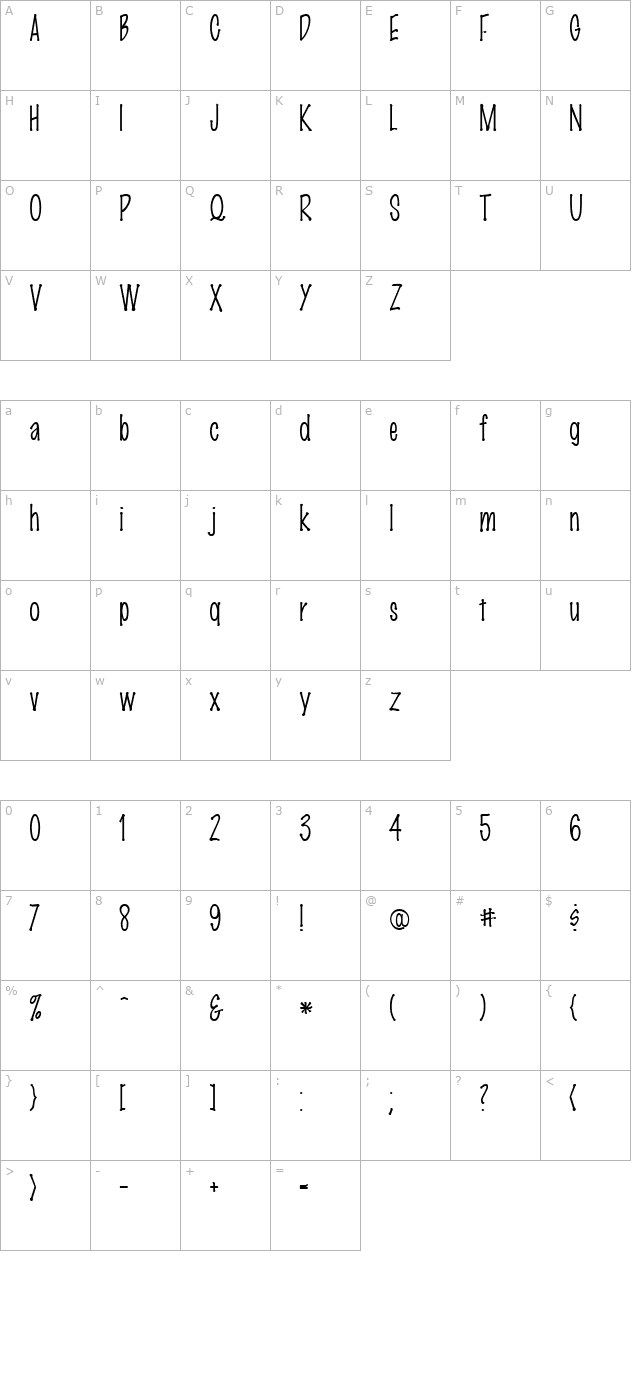 markerfinepoint-plain-regular character map