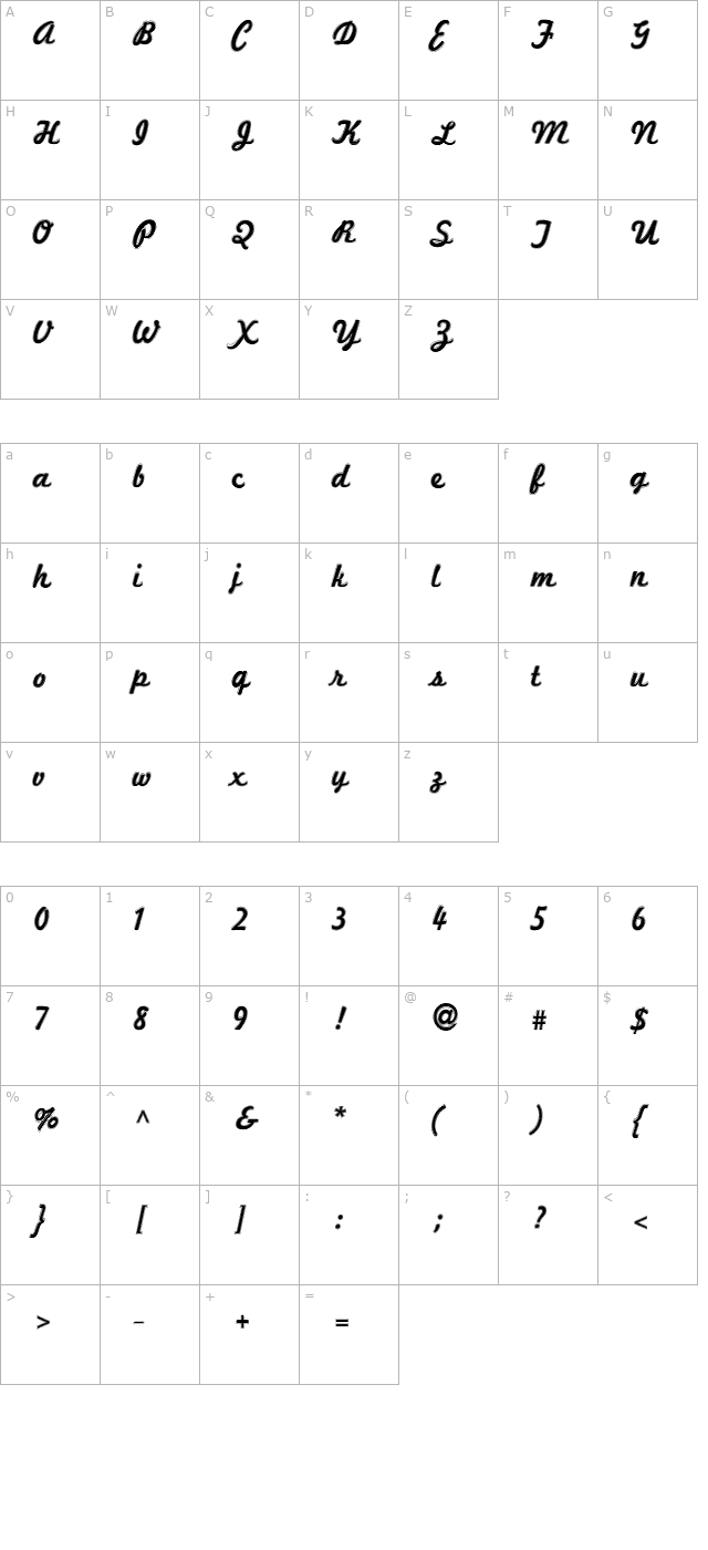 marketing-script-inline character map