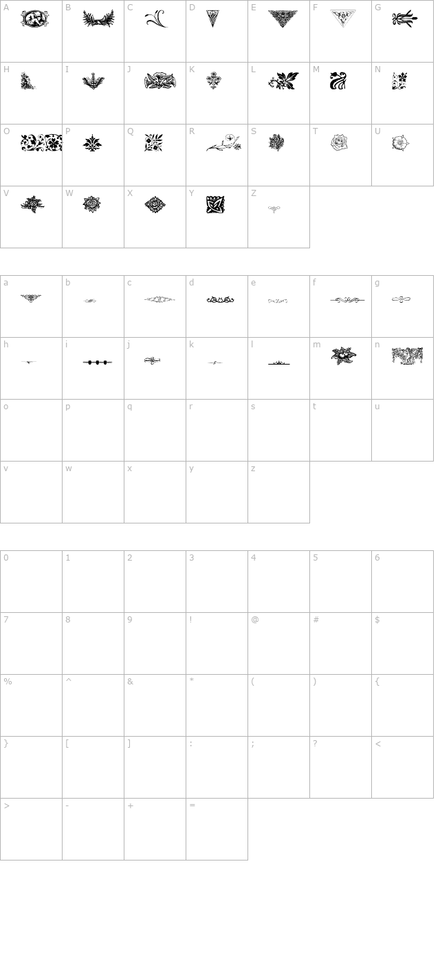 Markie Ding 1 character map