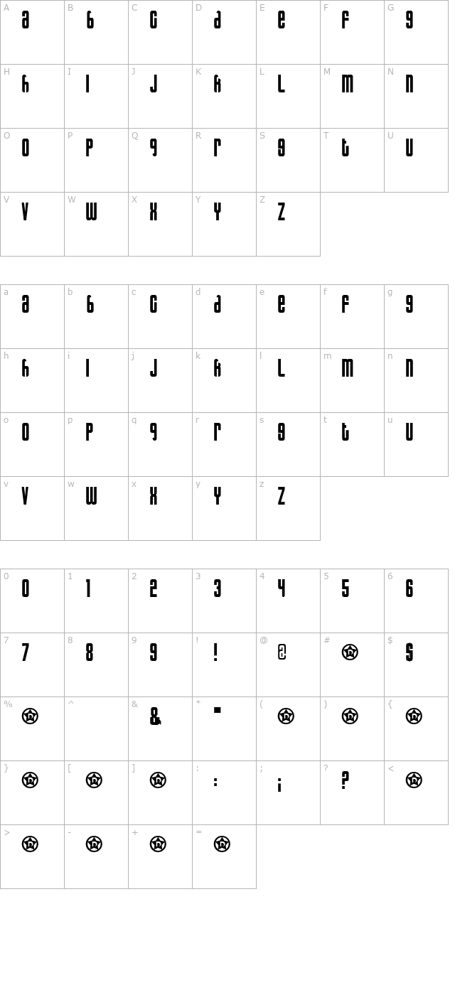 marmalade character map